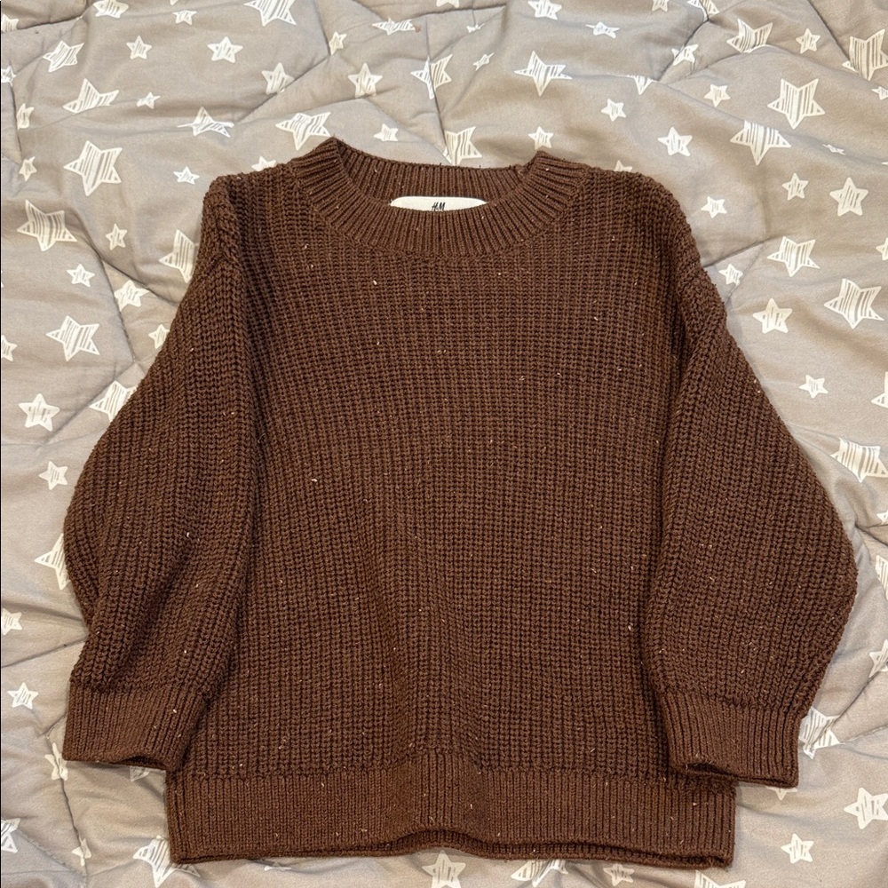 H&M Chocolate Brown Crew Neck Sweater